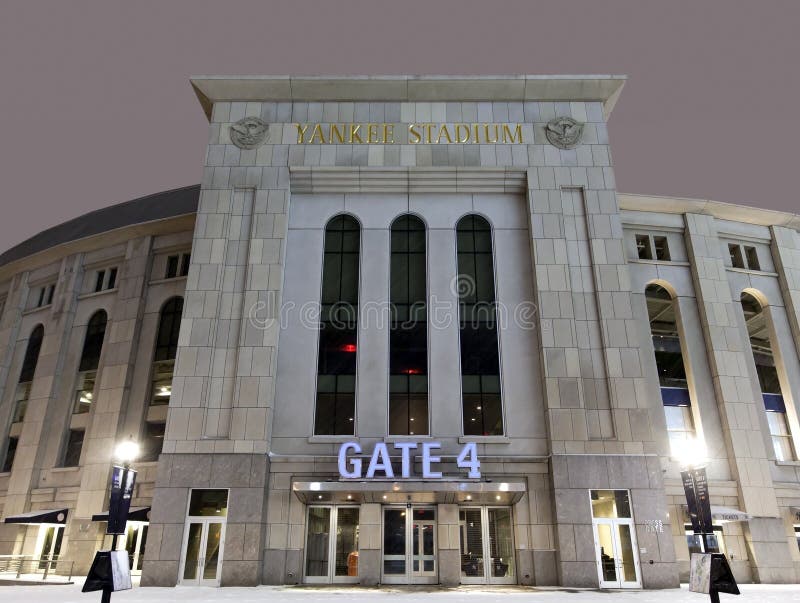 Yankee Stadium at Night in Winter Editorial Photo Image of entrance