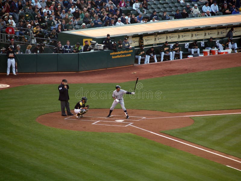 Yankees 6 vs A's 2: New York Yankees Alex Rodriguez stands in the batters box and does his pre at bat warm-up. Taken July 7 2010 at the Coliseum in Oakland California.