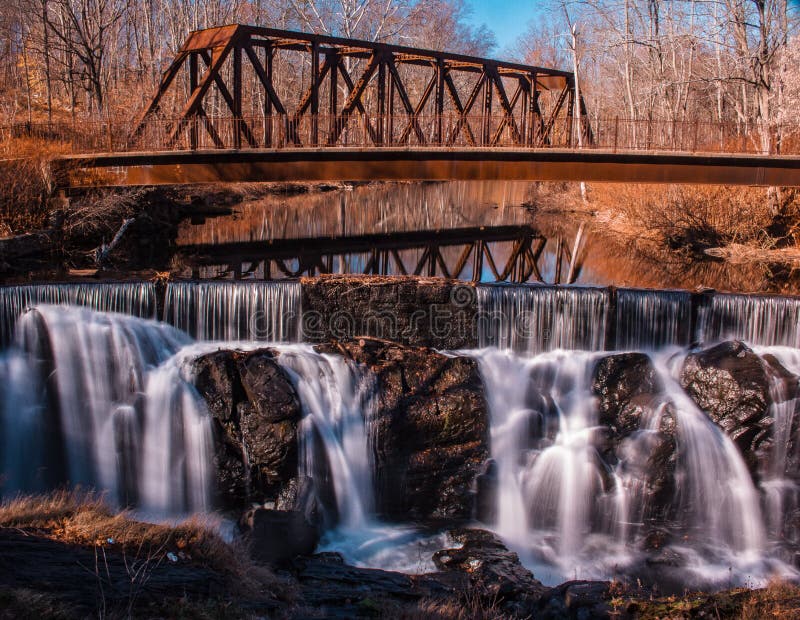 Yantic Falls under the railroad bridge