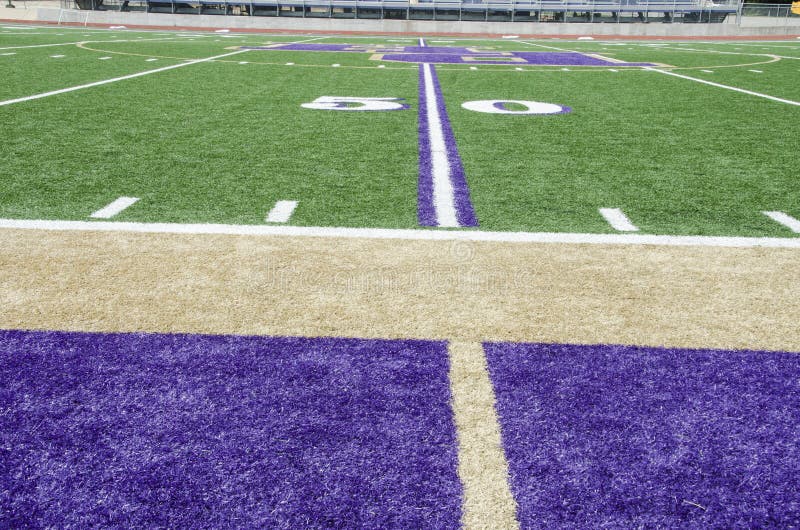 50 Yard Line on a Football Field Stock Photo Image of education