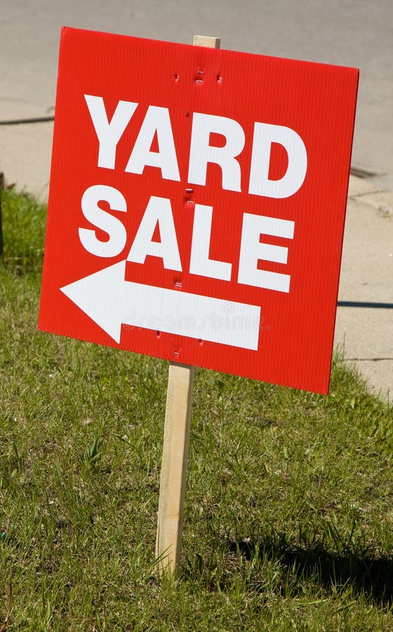 Yard sale sign stock image. Image of yard, garage, hedge 25880559