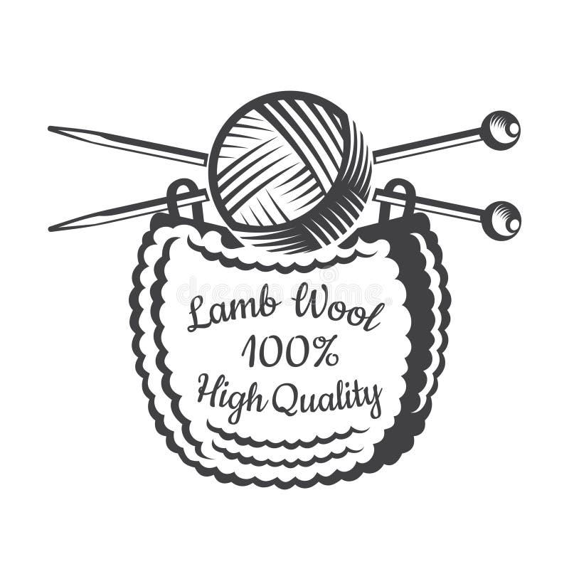 Yarn Ball With Crossed Knitting Needles With Knitting Logo For