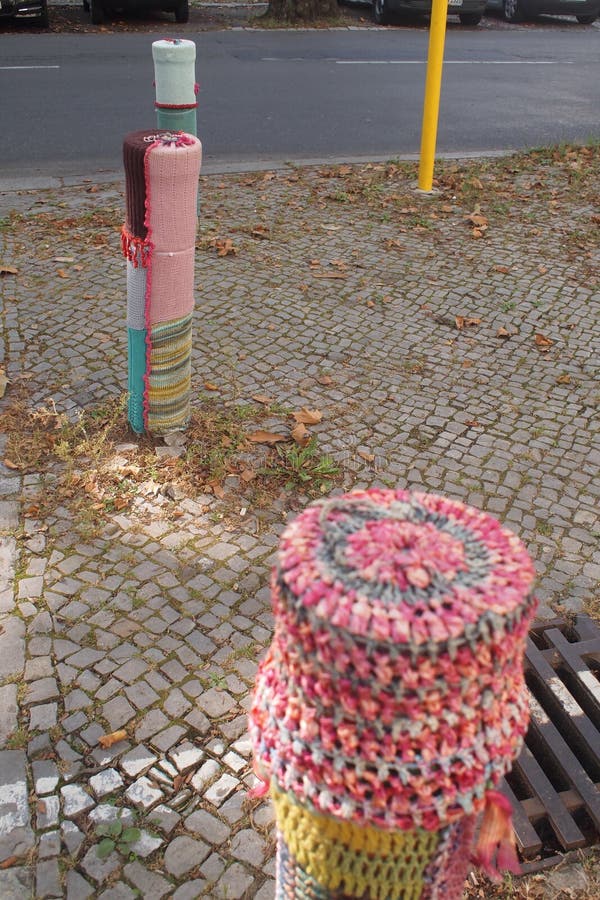 Yarn bombing stock image. Image of contemporary, bizarre 99683125
