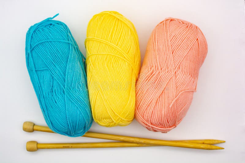 Multicolored Yarn Used For Knitting Clothes Stock Photo, Picture