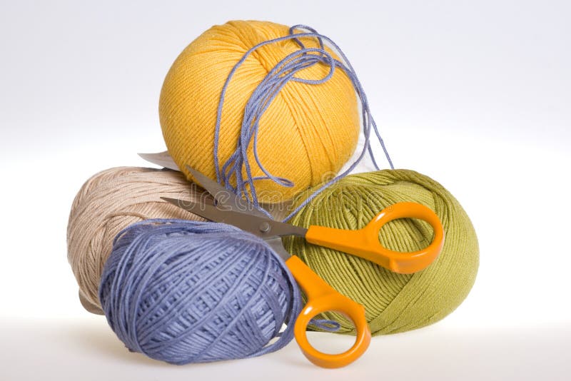 Yarn and scissors stock photo. Image of detail, relaxation 11439068