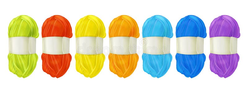 Yarn wool color clews set vector illustration