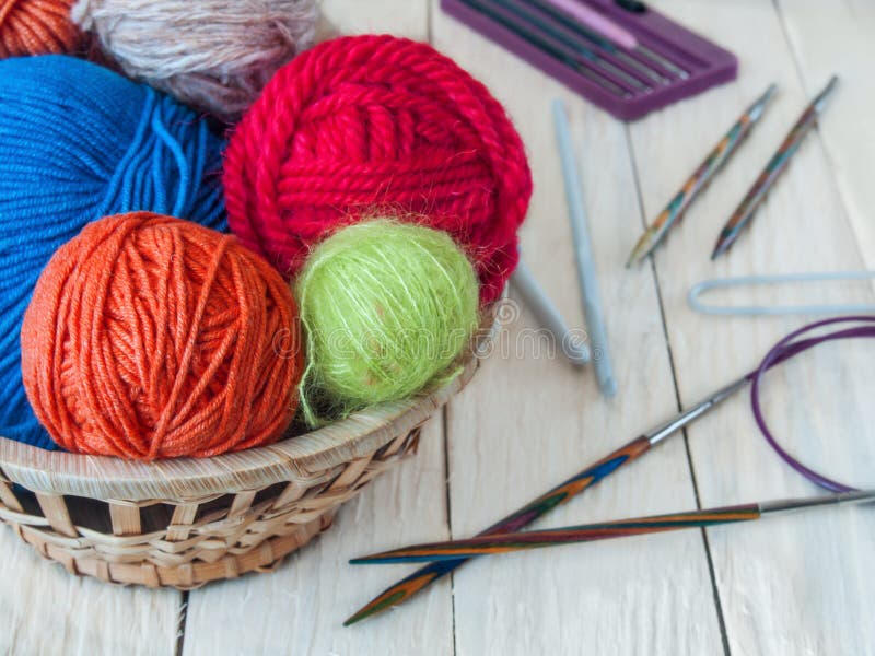 Yarns for hand knitting stock image. Image of hobby, colorful 80246943