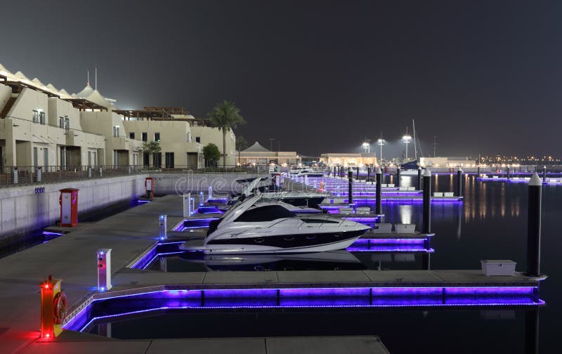 Yas Marina at Night, Abu Dhabi Stock Image Image of emirates, light
