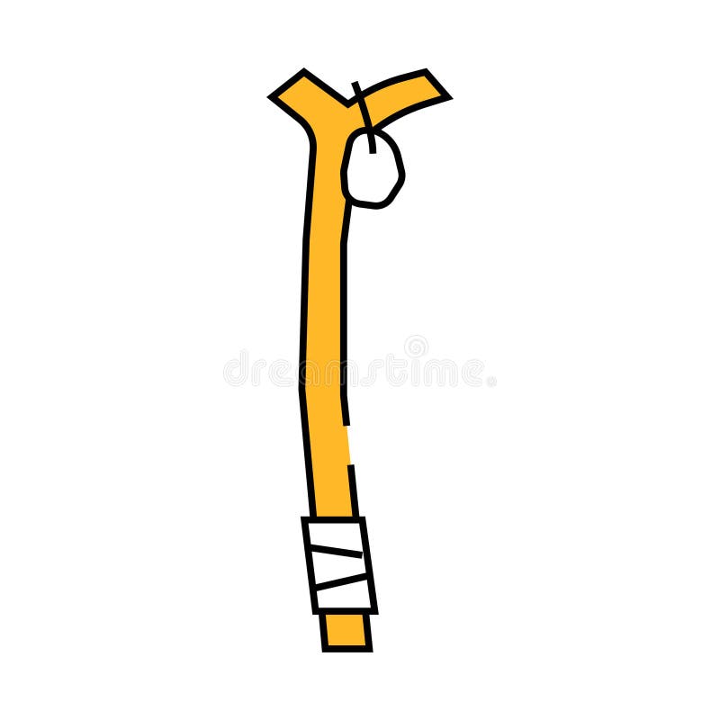 Yatra stik pilgrim staff ikona kolorowa ilustracja ilustracja wektor