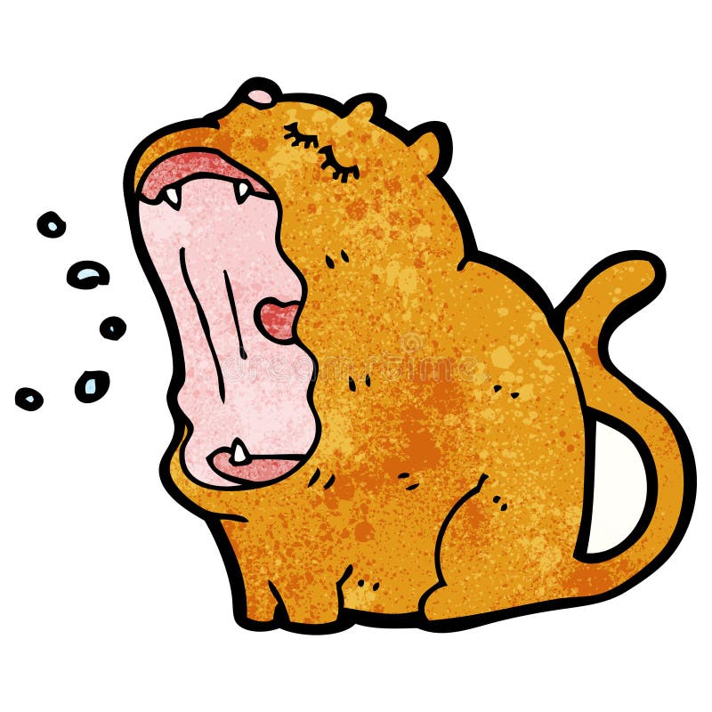 Yawning cartoon cat stock vector. Illustration of cute - 38036751