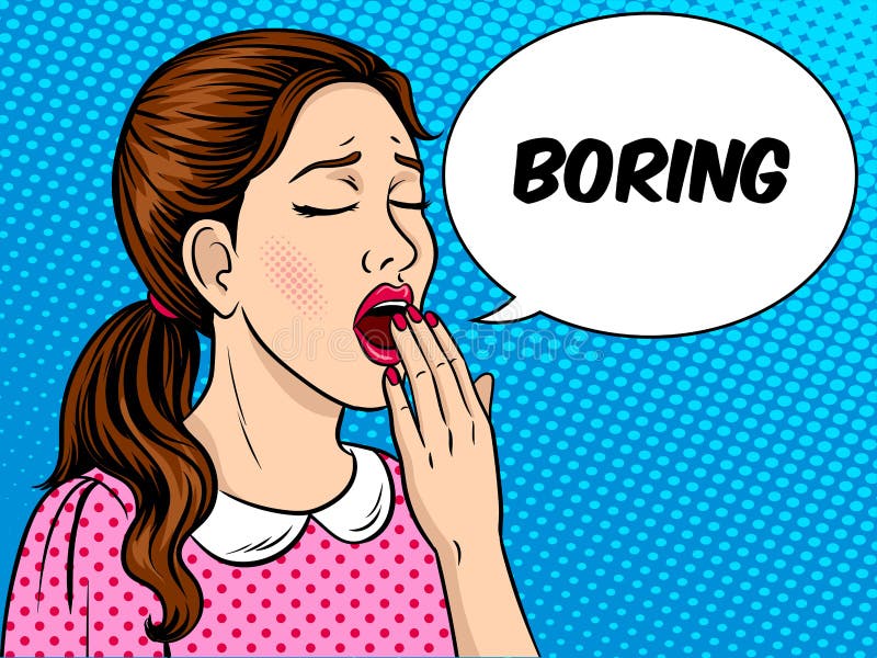 Yawning Girl Pop Art Style Vector Illustration Stock Vector