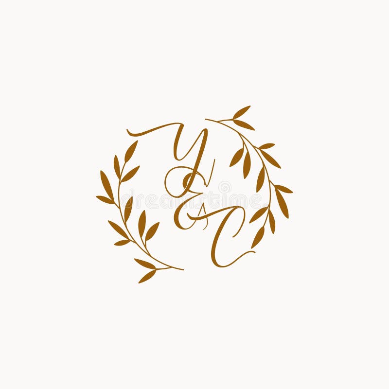 YC initial wedding monogram logo vector illustration