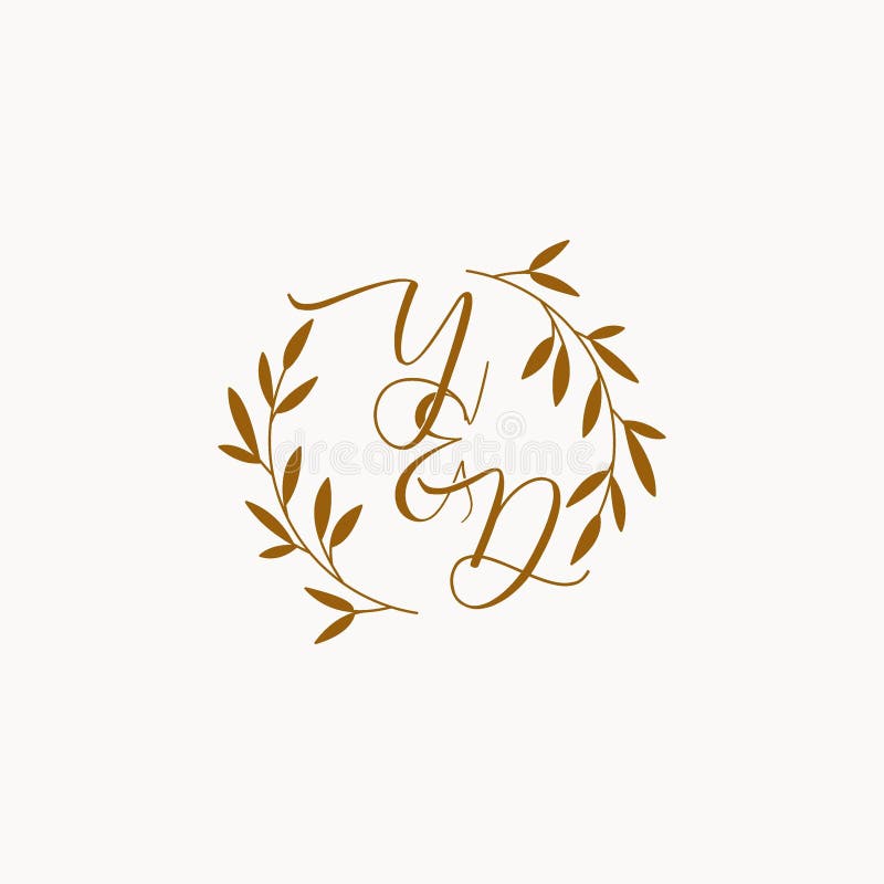 YD initial wedding monogram logo vector illustration
