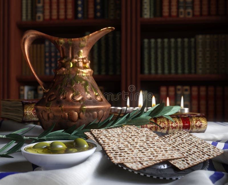 celebrate pesach passover with books, olive and pitcher. celebrate pesach passover with books, olive and pitcher