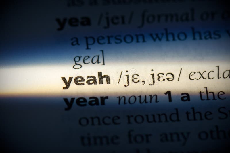 Yeah stock image. Image of book, macro, info, definition 161576191