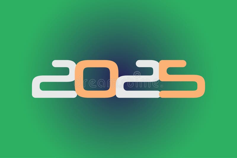 Year 2025 Numeric Typography Text Vector Design on Gradient Color