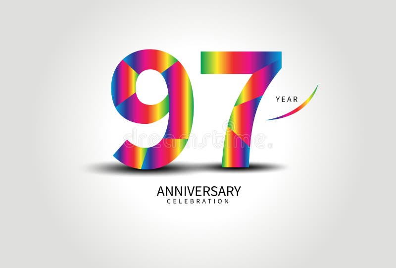 97 Year Anniversary Celebration Logo Colorful Vector, 97 Number Design ...