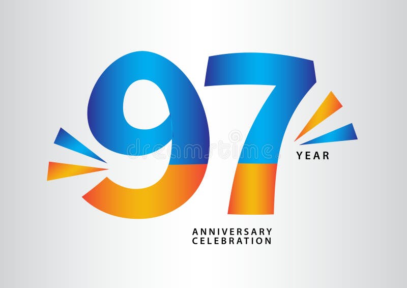 97 Year Anniversary Celebration Logotype Vector, 97 Number Design, 97th ...