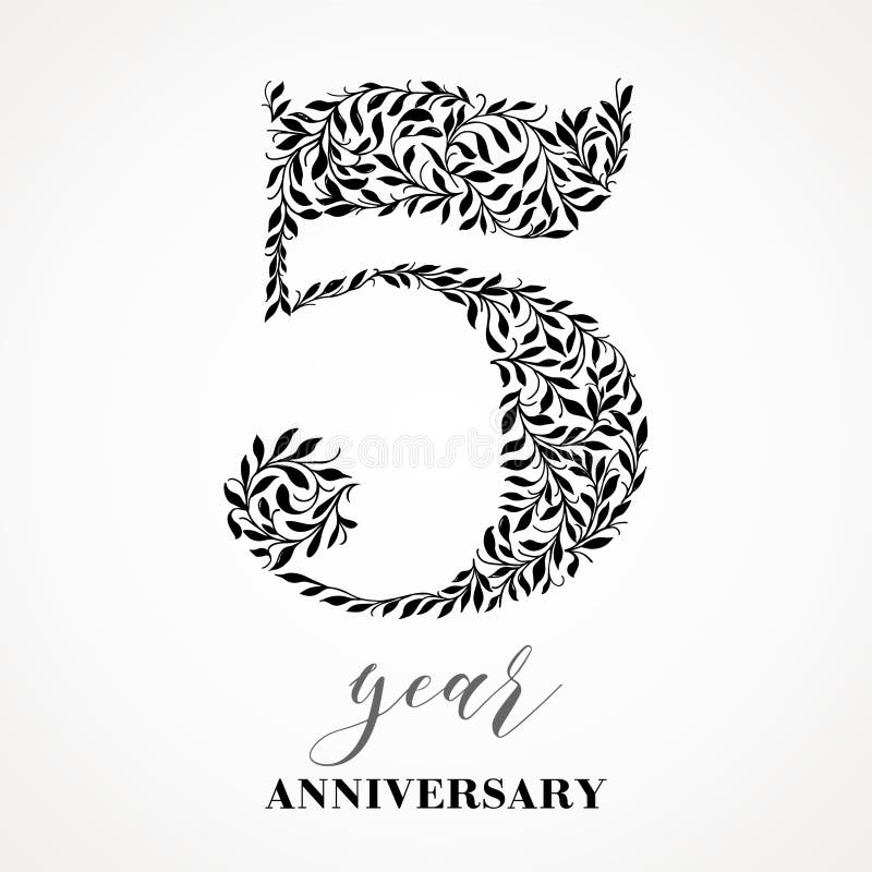 5-year anniversary. vector illustration