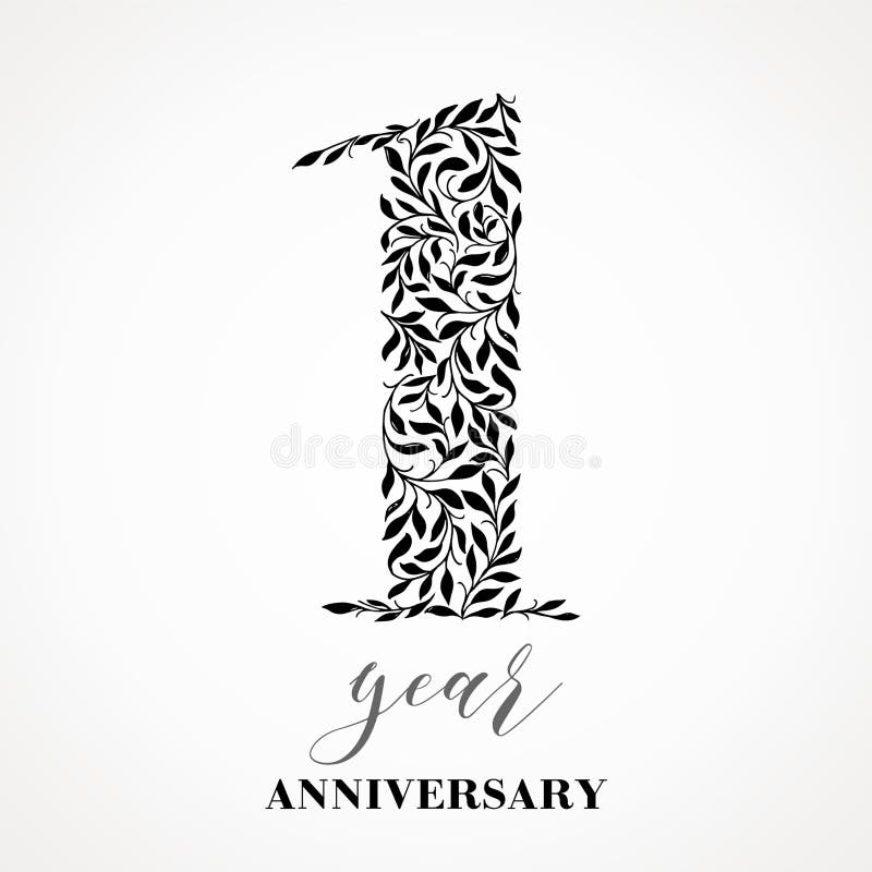 1 year anniversary. vector illustration