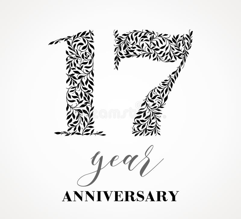 17-year anniversary vector illustration