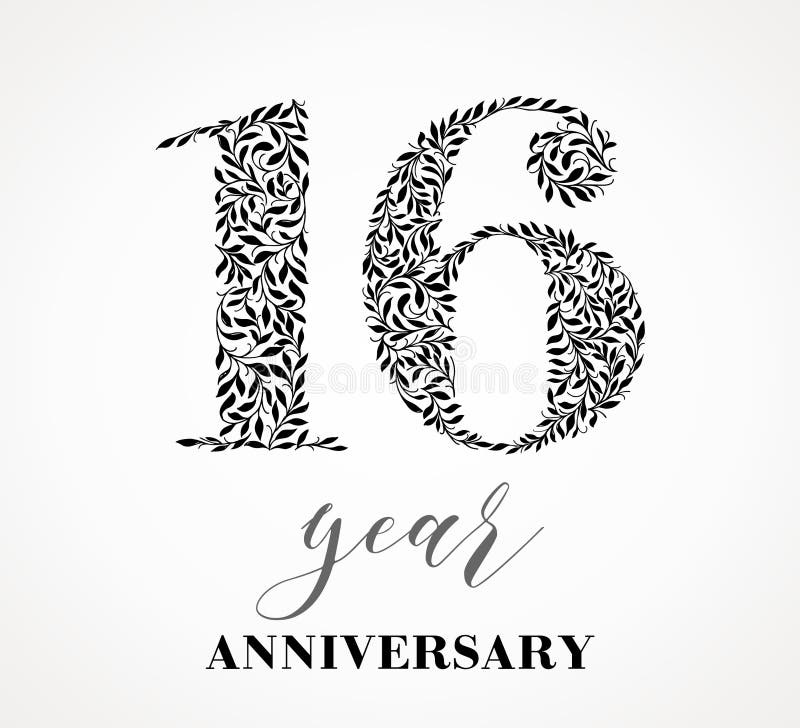 16-year anniversary royalty free illustration