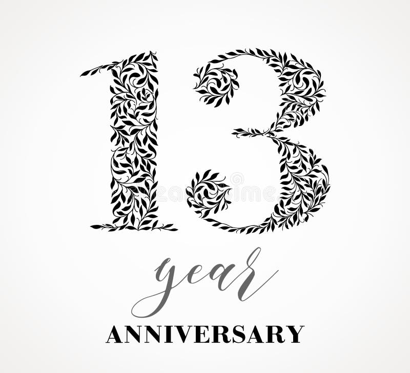 13-year anniversary royalty free illustration