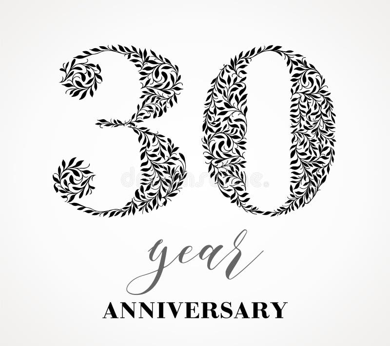 30-year anniversary royalty free illustration