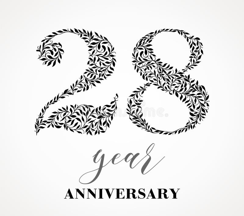 28-year anniversary stock illustration