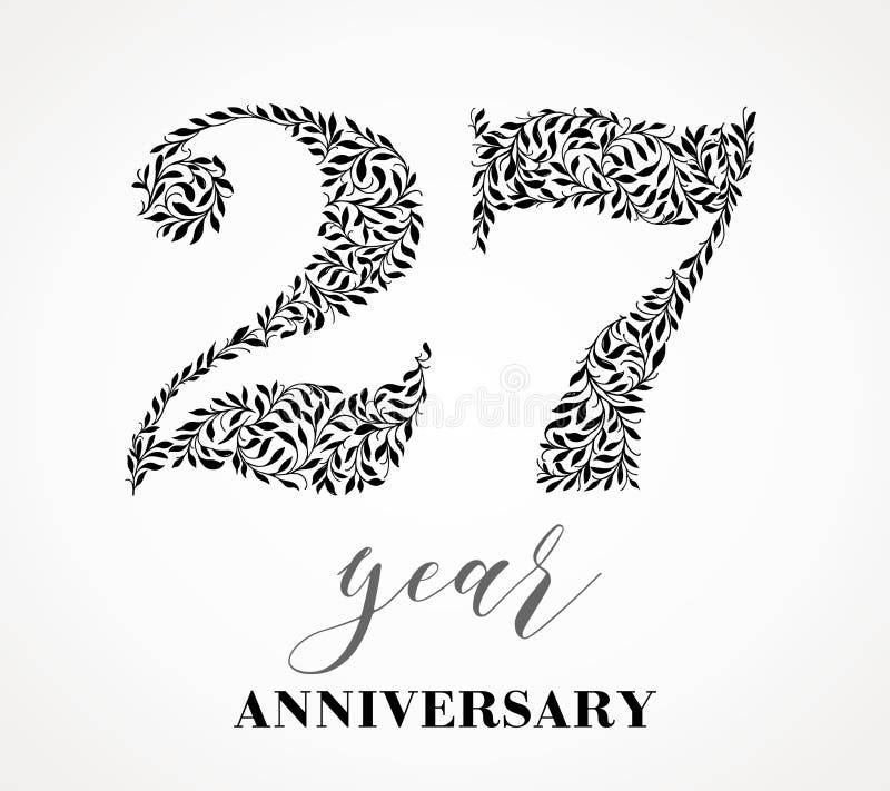 27-year anniversary vector illustration