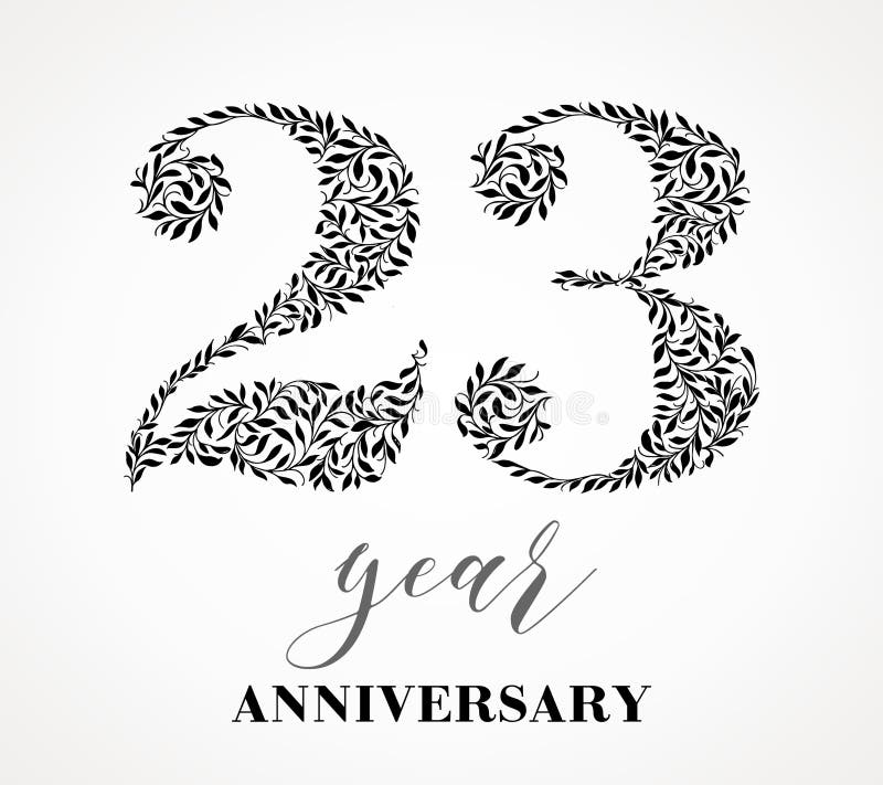 23-year anniversary stock illustration
