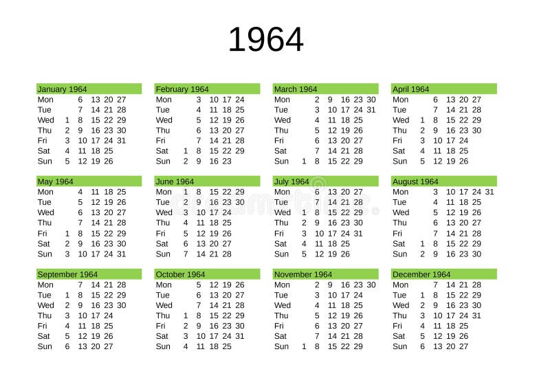 1964 Calendar And 2025 Calendar Erin Odessa 1964 Calendar And 2025 Calendar Erin Odessa