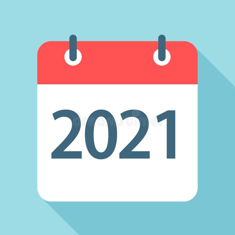 2021 Year - Calendar Leaf Icon. Vector Illustration Stock ...