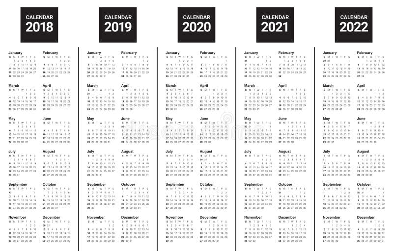 Year 2018 2019 2020 2021 2022 Calendar Vector Stock Illustrations – 176 Year 2018 2019 2020 2021 2022 Calendar Vector Stock Illustrations, Vectors & Clipart - Dreamstime