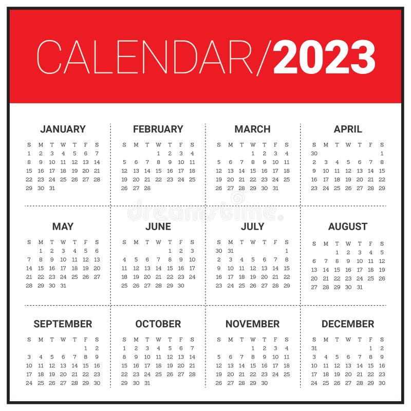 2023 Year Calendar stock vector. Illustration of design 260096363