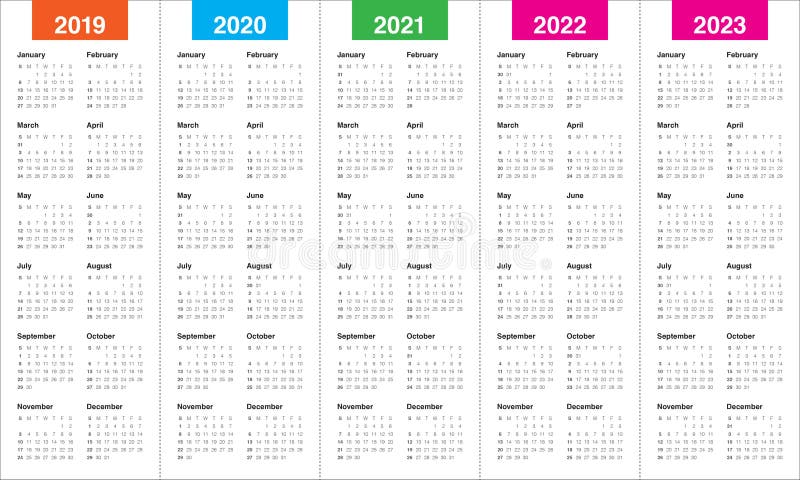 Calendrier Agenda 2023 couleur Stock Vector