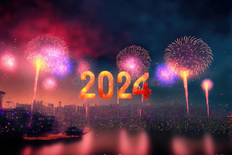 2024: a Year of Celebration and Numerical Significance. Happy New Year 2024. Generative Ai Stock 