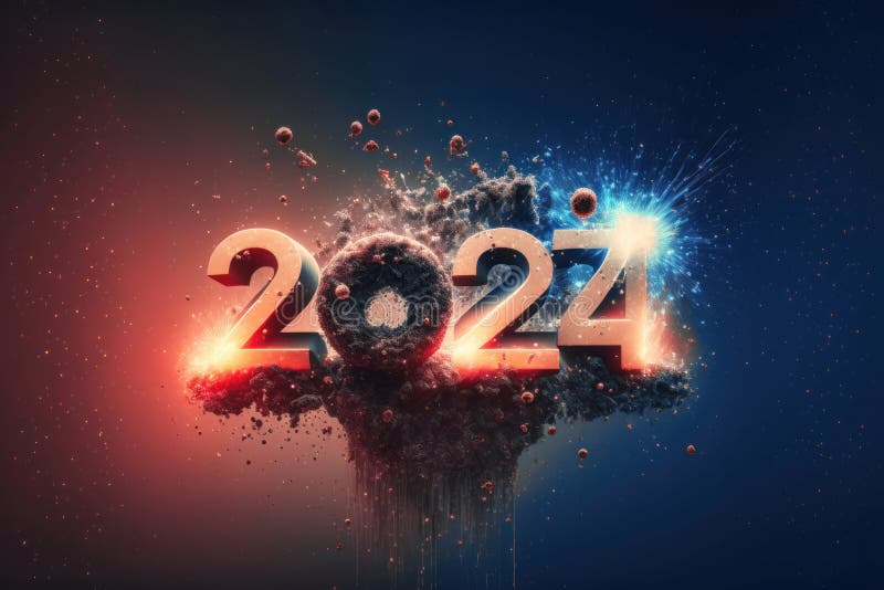 2024: a Year of Celebration and Numerical Significance. Happy New Year 2024. Generative Ai Stock 