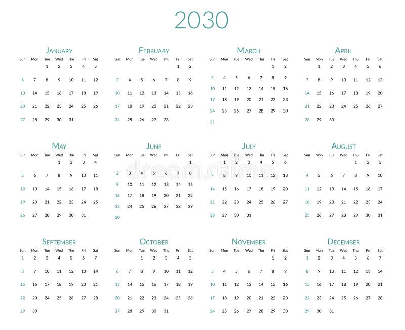 2032 year vintage calendar weeks start on sunday Vector Image