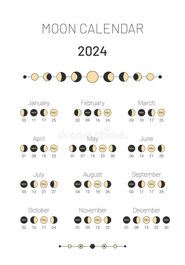 Moon Calendar 2024 Stock Illustrations – 370 Moon Calendar 2024 Stock ...