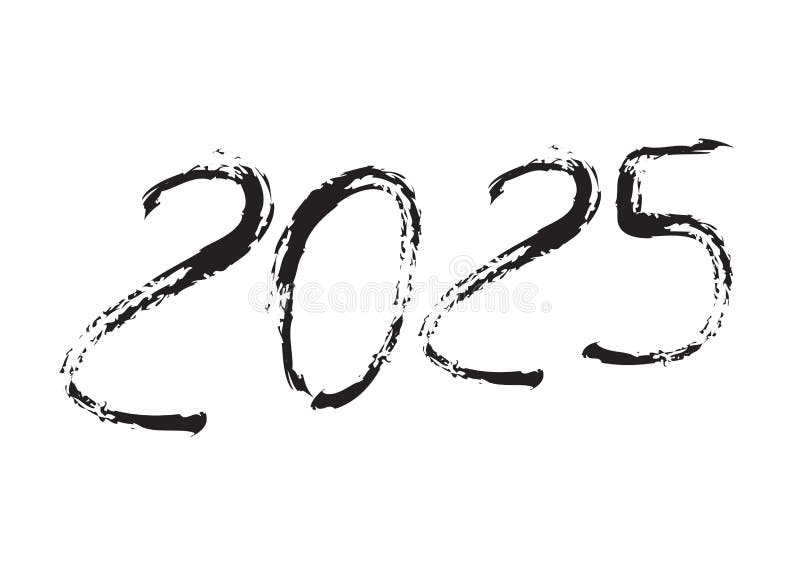 2025 Happy New Year Elegant Graphic Design Stock Illustration
