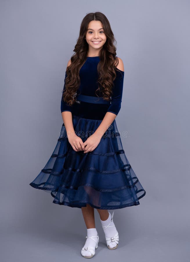 12, 13, 14 Year Old Girl with Dress on Gray Isolated Studio Background.  Elegant Teenager Child Girl in Fashion Ball Stock Image - Image of look,  dress: 271639489