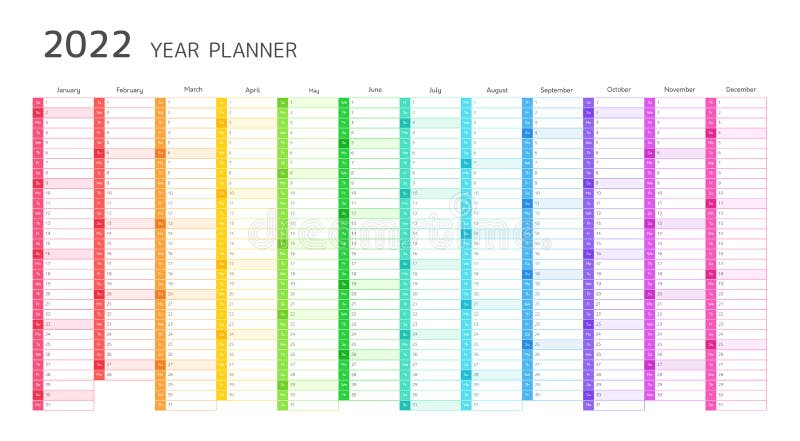 year planner 2022 calendar stock vector illustration of plan date 217798634