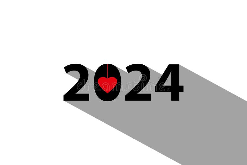Anul 2024 pe alb royalty free illustration