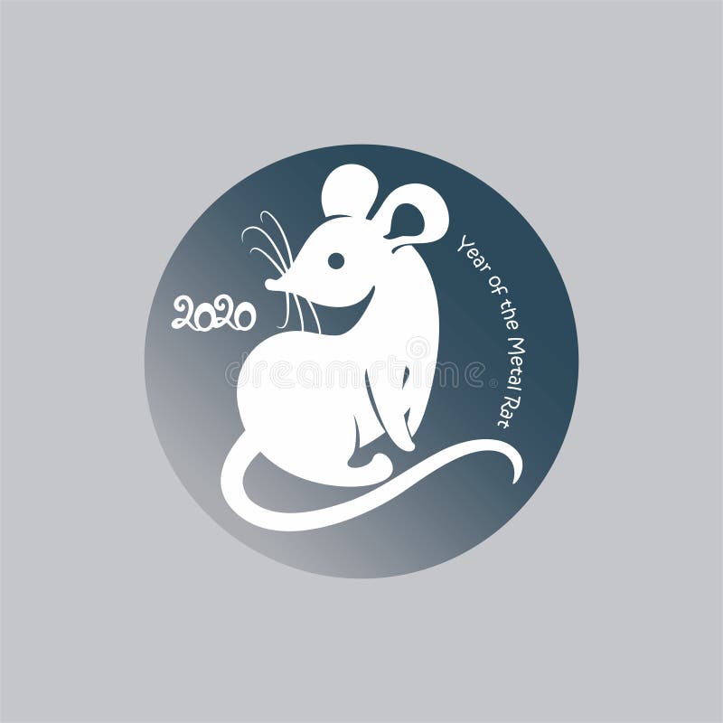 Year of the White Metal Rat. 2020 Stock Illustration Illustration of