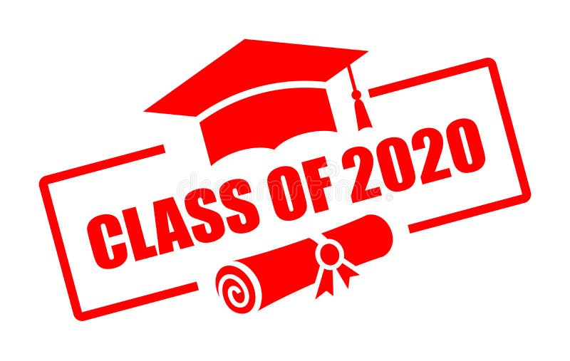 Yearbook emblem class of 2020 royalty free illustration