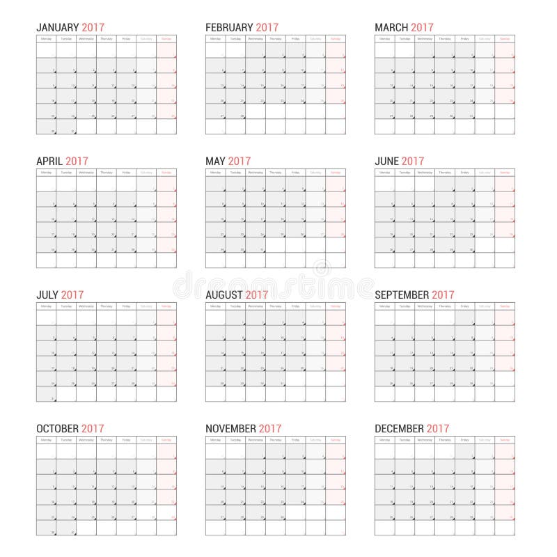 2022 Yearly Calendar 12 Months Yearly Calendar Set In 2022 Set Of