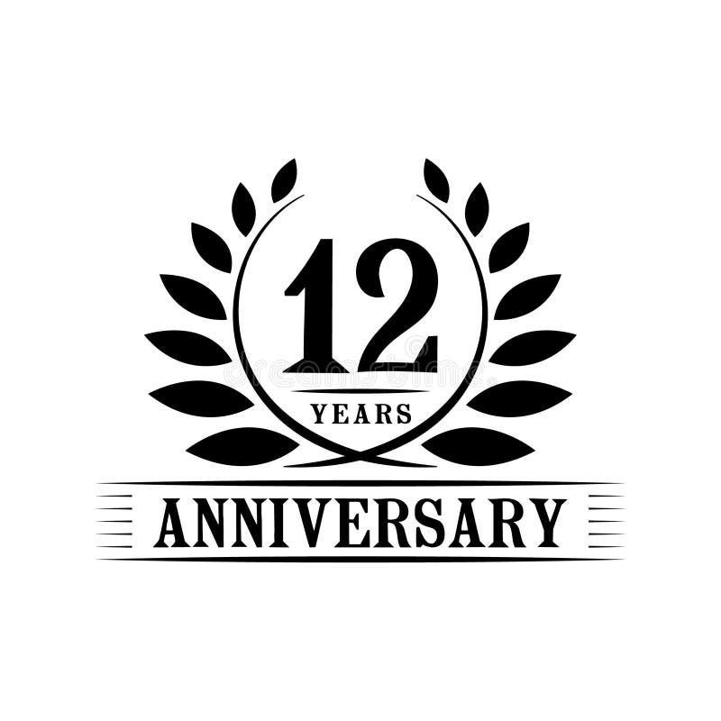 12th anniversary celebration logo Royalty Free Vector Image