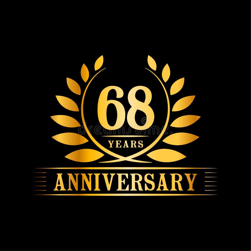 68 Years Anniversary Celebration Logo. 68th Anniversary Luxury ...