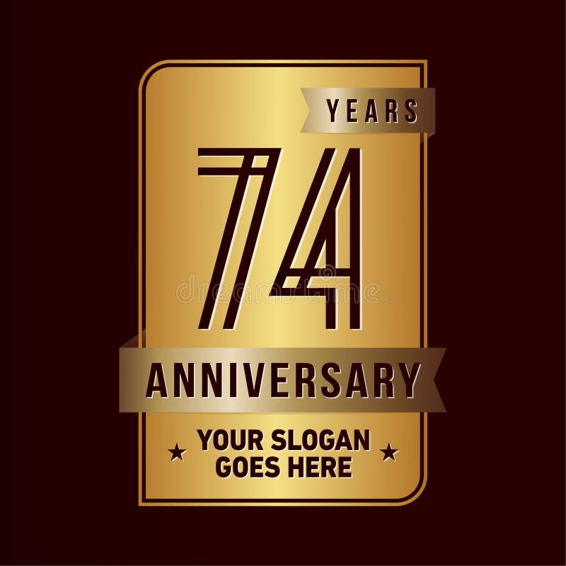 74 Years Celebrating Anniversary Design Template 74th Logo Vector And